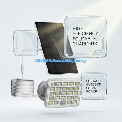 Lampada a sensore solare impermeabile da 3 W con pannello solare portatile da 182 mm x 182 mm per illuminazione di sicurezza esterna
