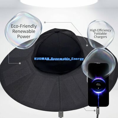 Cappello solare pieghevole con efficienza del 22% e potenza di 13W - Cappuccio solare ricaricabile portatile per uso esterno