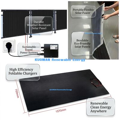 Pannello solare flessibile impermeabile IP68 da 100W 210W, pannello fotovoltaico a film sottile per viaggi e abitazioni