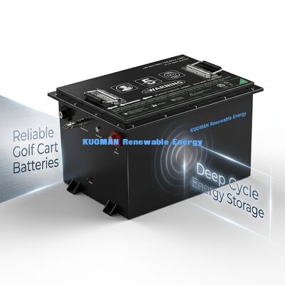 Batteria per carrello da golf LiFePO4 da 36V con 8000 cicli, capacità 50Ah-150Ah e dimensioni compatte 385*338*245mm