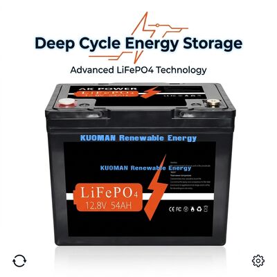 Batteria al litio 12V 50Ah LiFePO4 con 691,2Wh di energia e celle prismatiche per applicazioni a ciclo profondo