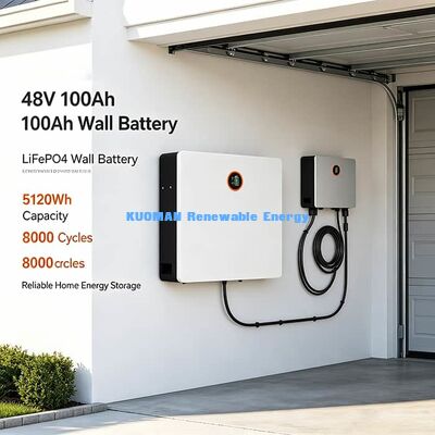 Montaggio a parete Batteria al litio da 5,12 kWh CAN RS485 Bluetooth per inverter solari ibridi