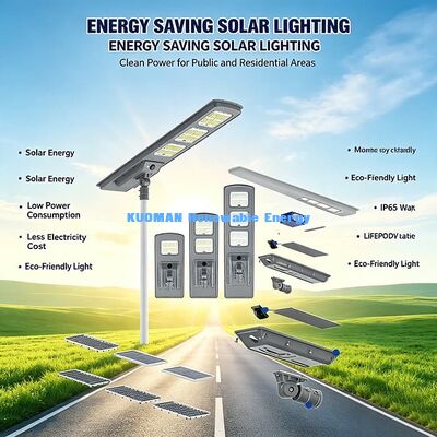 Lampione Solare 30W 3000K-6000K CCT Tutto in Uno Impermeabile per Progetti Esterni