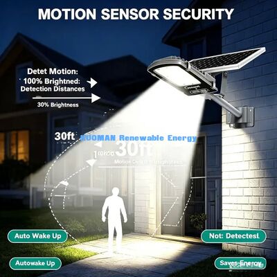 Lampione solare impermeabile IP65 con sensore di movimento PIR, accensione/spegnimento automatico per esterni, da giardino