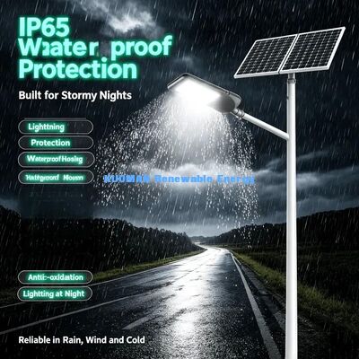 330W Mono Panel 200W Solar Street Light Full Night Bright Lighting