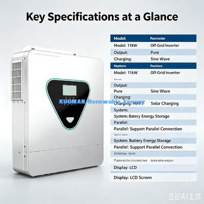11 kW inverter solare parallelo fuori rete fino a 6 unità Sistema di energia solare parallelo espandibile
