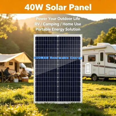 pannello solare monocristallino leggero da 40 W, unità di ricarica off-grid da 12 V