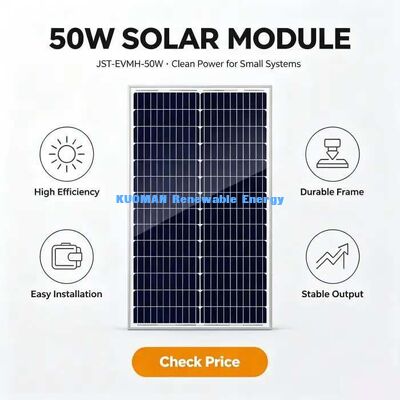 Pannello Solare da 50W per Uso Intensivo con Telaio in Alluminio e Vetro Temperato per Illuminazione da Barca e Giardino