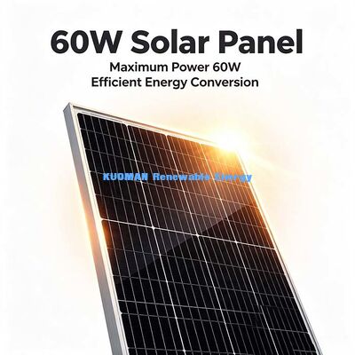 Pannello solare monocristallino portatile da 60 W Fori di montaggio preperforati Facile installazione Potenza fuori rete
