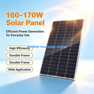 Pannello solare monocristallino impermeabile da 160 Watt, ideale per la ricarica di una centrale elettrica portatile in campeggio