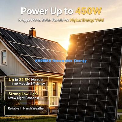 Pannello solare monocristallino da 430-450W | Modulo fotovoltaico ad alta efficienza per tetto domestico e alimentazione off-grid