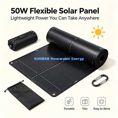 50W pannello solare flessibile rinforzato con fibre di carbonio, kit solare pieghevole anti-fessura per camper, yacht e balcone