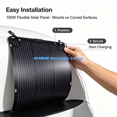 Pannello solare flessibile in fibra di carbonio da 105W anti-micro-crepa, alimentazione solare off-grid per camper e barche