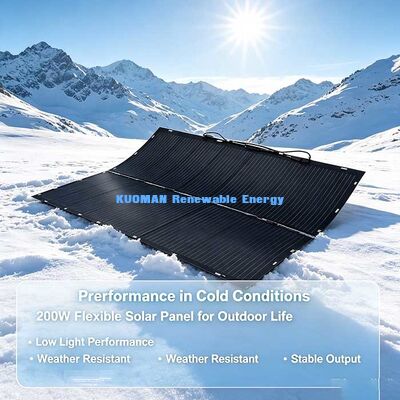200W pannello solare flessibile impermeabile, modulo solare flessibile anti-micro-crack per l'energia off-grid di RV marini