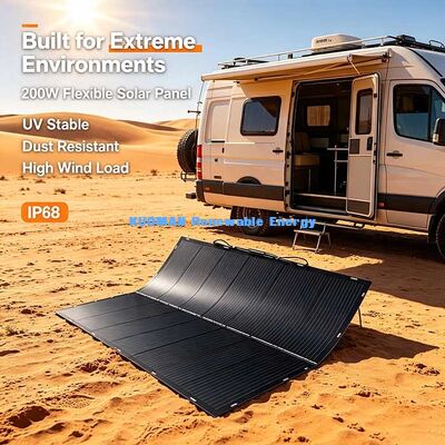 Pannello Solare Flessibile Curvo da 200W, Affidabile Alimentazione Solare Off-Grid per Camper, Barche, Balconi e Fornitura di Emergenza