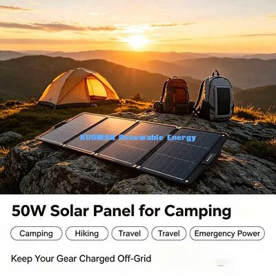 50W pannello solare pieghevole impermeabile, caricabatterie a corrente continua USB-C per viaggi in zaino