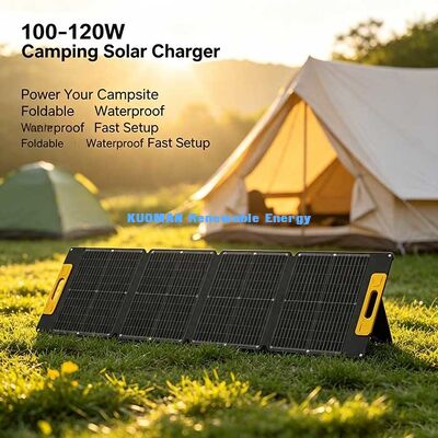pannello solare portatile off-grid da 100-120W, caricabatterie solare impermeabile pieghevole per alimentazione di emergenza