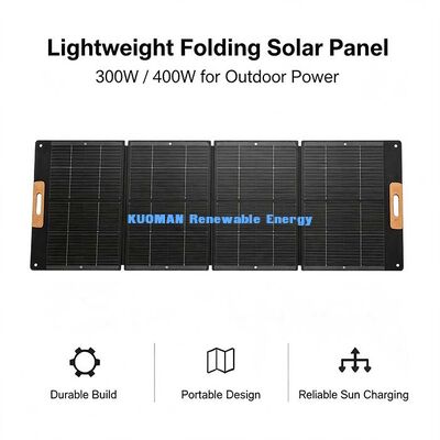 Pannello solare pieghevole da 300-400W, caricabatterie solare ad alta efficienza 22%+ per stazione di alimentazione portatile