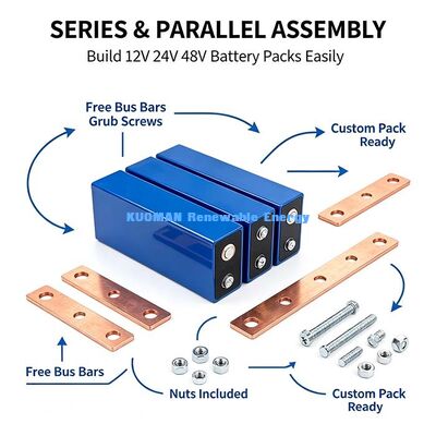 Cella prismatica LiFePO4 CATL da 3,2V 100Ah, barre di collegamento gratuite, cella al litio per la realizzazione di pacchi batteria da 12V 24V 48V