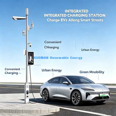 Smart City Light Pole, Smart Street Pole con telecamera CCTV, WiFi Hotspot e stazione di ricarica EV