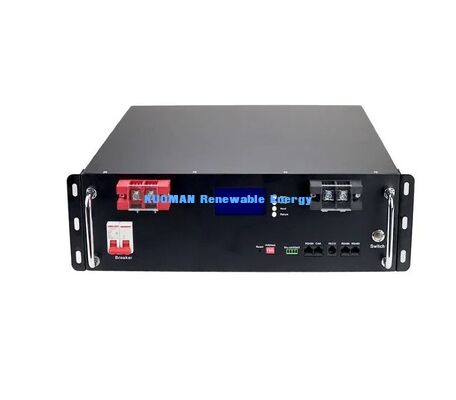 Modulo Batteria Rack LiFePO4 KM 48V 100Ah con 8000 Cicli di Scarica Profonda, Tensione Nominale 51.2V e Capacità 100Ah