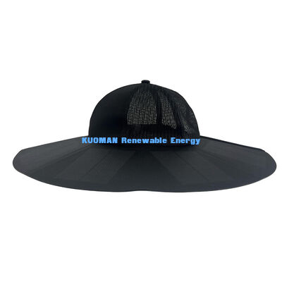 Cappuccio solare portatile pieghevole con efficienza del 22% e potenza di 13W - Cappello solare ricaricabile con usb-a e usb-c