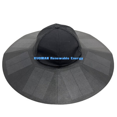 Cappuccio solare portatile pieghevole con efficienza del 22% e potenza di 13W - Cappello solare ricaricabile con usb-a e usb-c