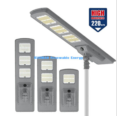 Lampione Solare LED All-in-One 220lm/W Impermeabile IP65 con Backup per 2-3 Giorni di Pioggia per Illuminazione Stradale e da Giardino