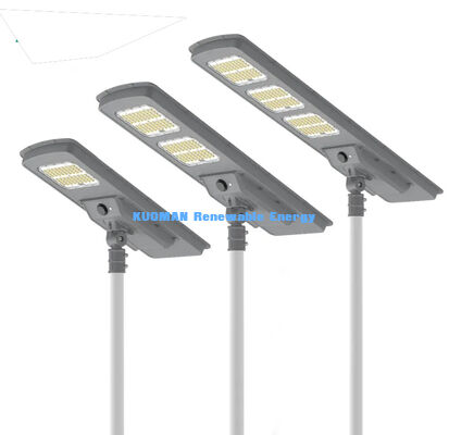Lampione Solare LED All-in-One 220lm/W Impermeabile IP65 con Backup per 2-3 Giorni di Pioggia per Illuminazione Stradale e da Giardino
