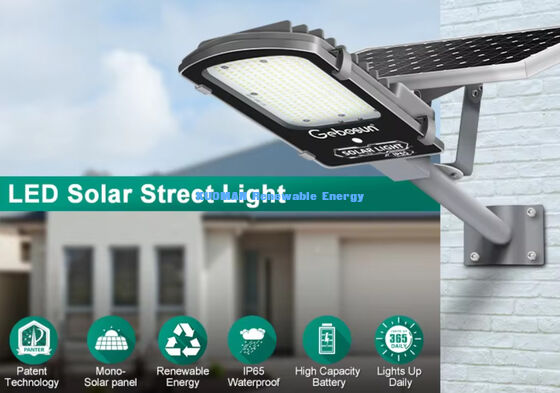 Lampione solare diviso IP65 impermeabile da 300W-500W con batteria LiFePO4 e pannello solare