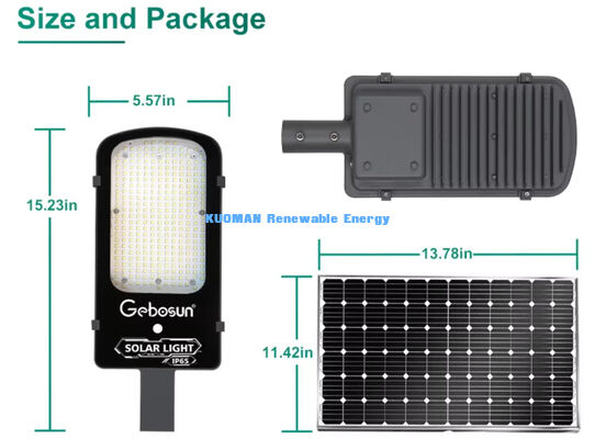 IP65 resistente all'acqua 300W luce solare con modalità motion sensing e pannello solare per strade urbane