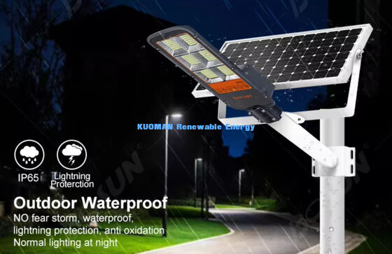 Lampione Solare Impermeabile a Doppio Braccio 100W-500W Luce Solare a LED Personalizzata per Percorsi, Giardini e Strade