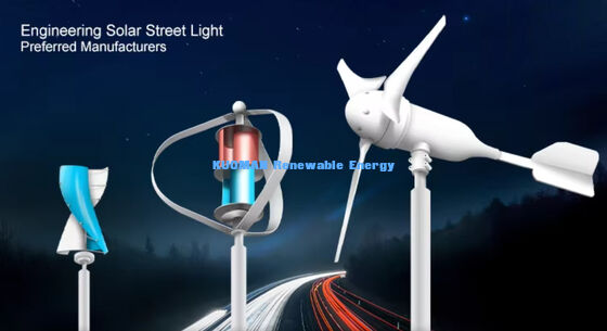 Lampione Stradale Ibrido Vento-Solare da 100W-200W con Impermeabilità IP65 e Autonomia di 12 ore * 365 giorni per Strade Off-Grid