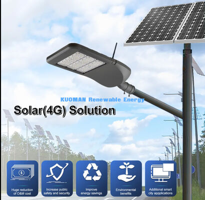 Smart Solar Street Light con IoT 4G, gestione centralizzata e resistenza all'acqua IP66 per le città intelligenti