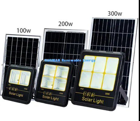 300W LED Solar Flood Light IP65 impermeabile 15000LM Alta luminosità con corpo in lega di alluminio per illuminazione esterna