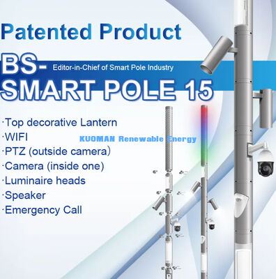 sensori intelligenti solari wifi cittadini per esterni, pali per illuminazione stradale intelligenti
