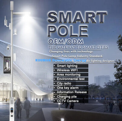 Lampione Stradale LED Intelligente con Telecomando, Durata 50000 ore e Telecamera IP PTZ 4G per Palo Illuminazione Smart City