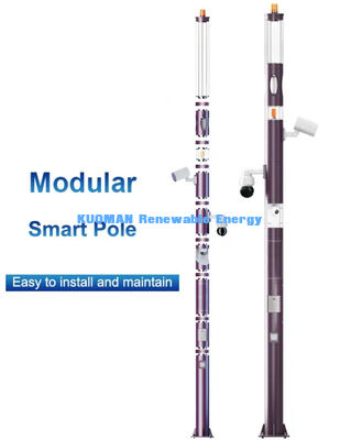 Palo per illuminazione da esterno con schermo LED per il controllo del sistema intelligente, palo per luci intelligenti a distanza