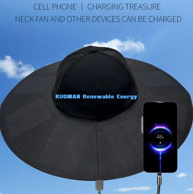 Cappello solare pieghevole con efficienza del 22% e potenza di 13W - Cappuccio solare ricaricabile portatile per uso esterno