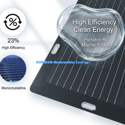 pannello solare monocristallino flessibile da 50W con supporto adesivo facile da descolare per zaini e batterie da 12V