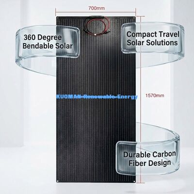Pannello solare flessibile impermeabile IP68 da 100W 210W, pannello fotovoltaico a film sottile per viaggi e abitazioni