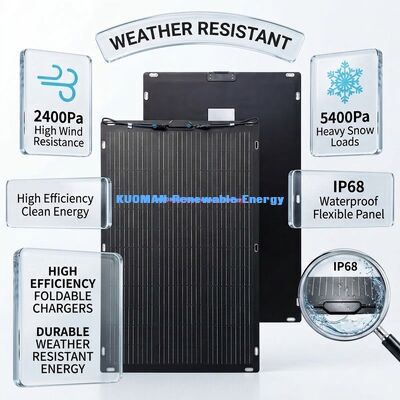 Pannello solare flessibile pieghevole IP67 da 200W a 360 gradi per camper e casa, pannello solare bifacciale da viaggio