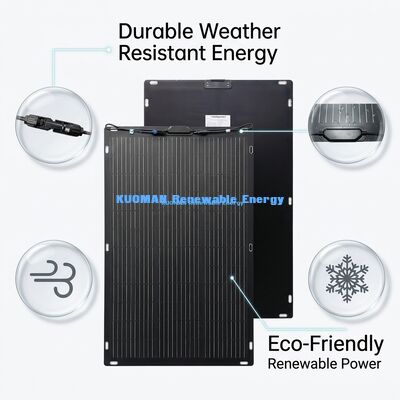 Pannello Solare Flessibile Monocristallino da 50W con Retro Adesivo Facile da Staccare per Avventure all'Aperto
