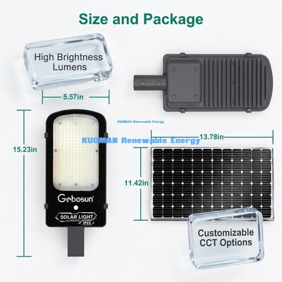 IP65 resistente all'acqua 300W luce solare con modalità motion sensing e pannello solare per strade urbane