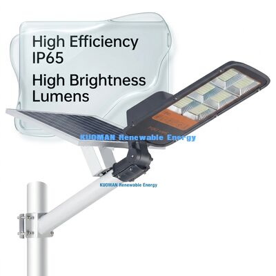 Lampione Solare a LED ad Alta Luminosità 180LM/W con Pannello Monocristallino e Grado di Impermeabilità IP65