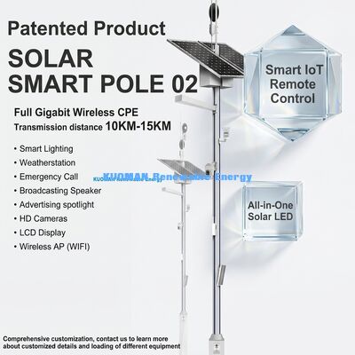 Smart Solar Street Light Pole con telecomando LCD e durata di vita di 50000 ore
