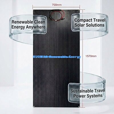 Pannello solare flessibile impermeabile IP68 da 100W 210W, pannello fotovoltaico a film sottile per viaggi e abitazioni