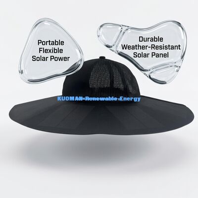 Cappuccio solare portatile pieghevole con efficienza del 22% e potenza di 13W - Cappello solare ricaricabile con usb-a e usb-c