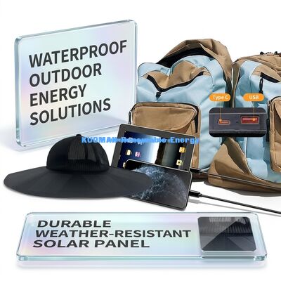 Cappuccio solare portatile pieghevole con efficienza del 22% e potenza di 13W - Cappello solare ricaricabile con usb-a e usb-c