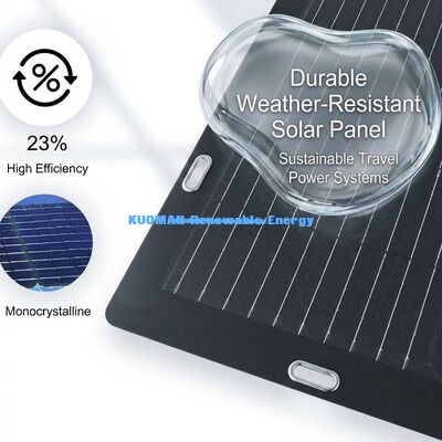 pannello solare monocristallino flessibile da 50W con supporto adesivo facile da descolare per zaini e batterie da 12V